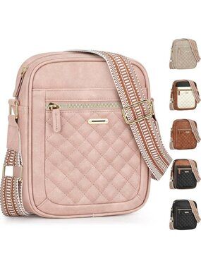 Women's Pink Small Shoulder Bags with Adjustable Strap for Travel Workout